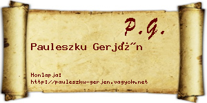 Pauleszku Gerjén névjegykártya